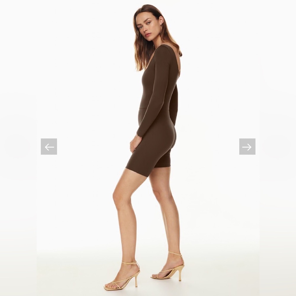 Aritzia Babaton Brown Long Sleeve Romper – Size Large - Picture 8 of 8